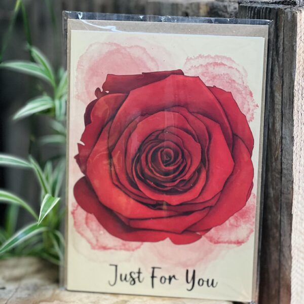 Just For You - Red Rose Card